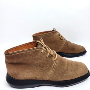 Tods Womens Tan Suede 3 Eye Chukka Ankle Boots Size 9